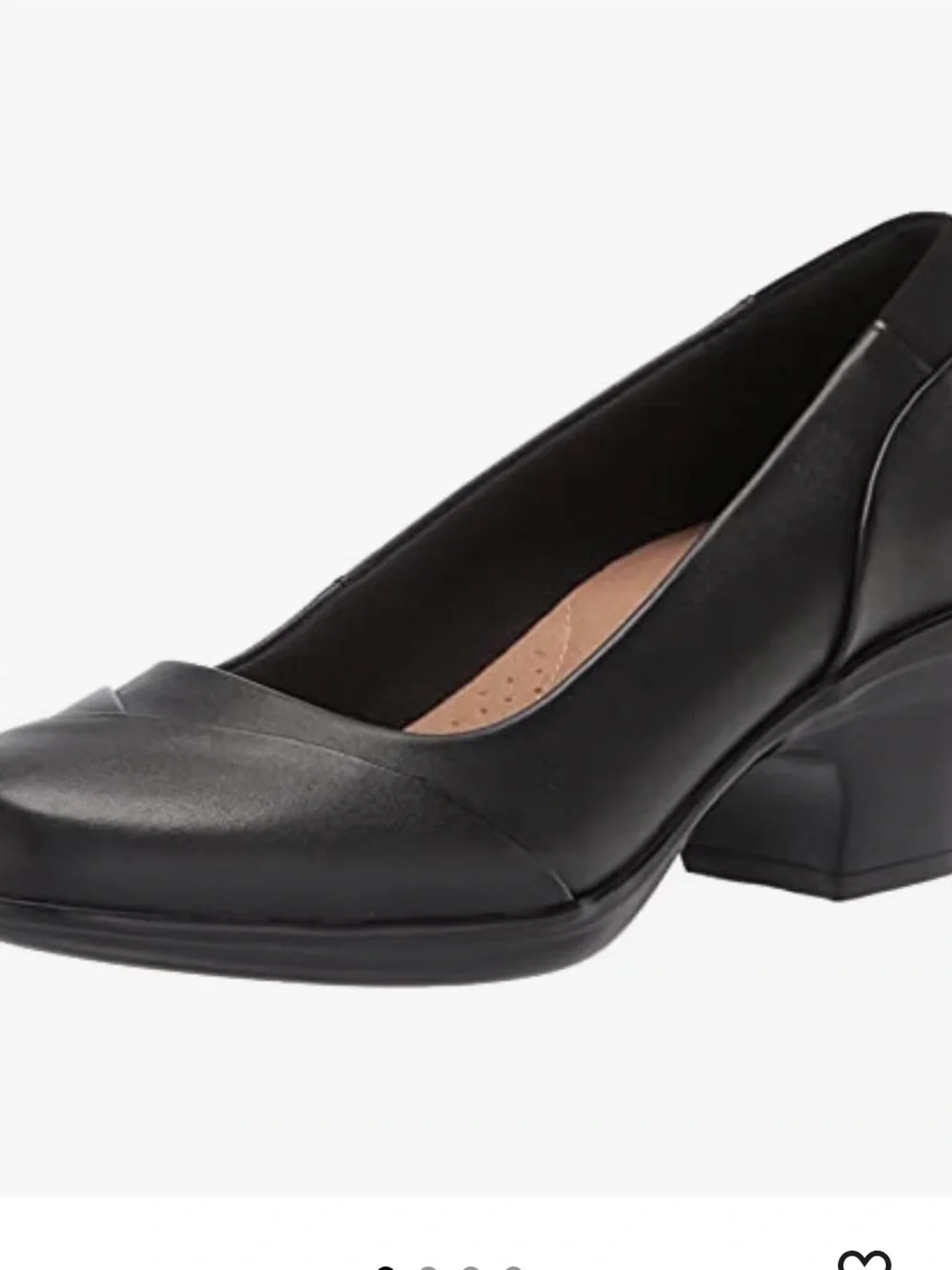 Clarks Shoes Emily Alexa Black Block Heel Pumps Leather Comfort Dress Size 11